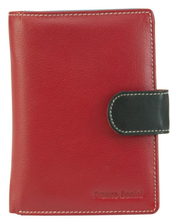 franco bonini 2907 ladies 24 card leather wallet red multi 6206308 00